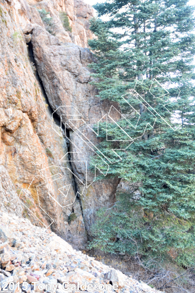 photo of Sympathy for the Devil, 5.8+ ★ at Barracuda Stone from Big Cottonwood Rock Climbing