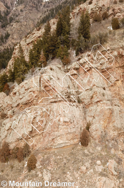 photo of Give the Dog a Bone, 5.11a ★★ at Upper S-Curve from Big Cottonwood Rock Climbing