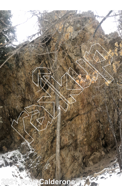 photo of Left Pile, 5.12b ★★★ at Hidden Falls from Big Cottonwood Rock Climbing