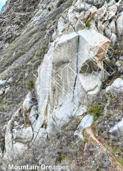 photo of (Prowser) Direct Variant, 5.13- ★★ at Bong Eater Buttress from Little Cottonwood Canyon Rock Climbing