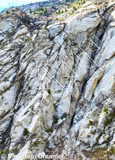 photo of Westwind Buttress from Little Cottonwood Canyon Rock Climbing