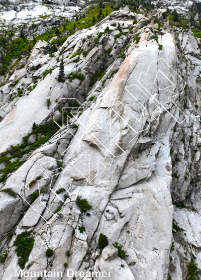 photo of The Dorsal Fin, 5.10+ ★★★★★ at The Fin - South from Little Cottonwood Canyon Rock Climbing