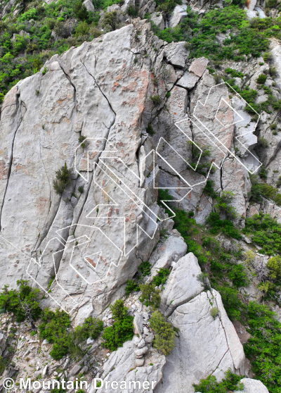 photo of Wilson-Love Route, 5.8 ★★ at The Sail from Little Cottonwood Canyon Rock Climbing