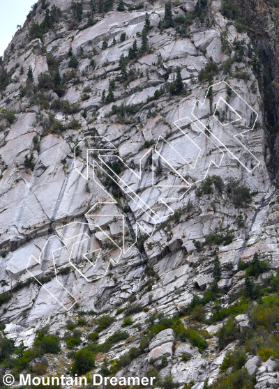 photo of Mi Hermano la Pistola, 5.10+ ★★ at Contact Buttress from Little Cottonwood Canyon Rock Climbing