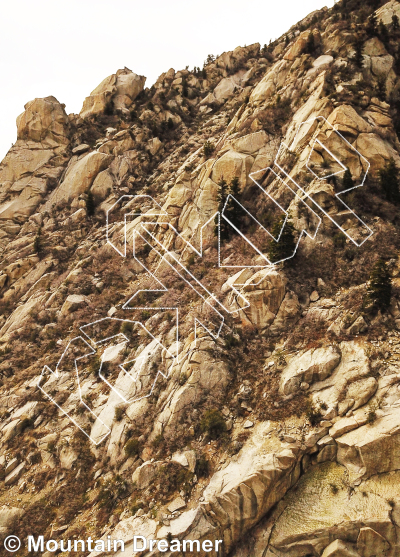 photo of Green A Buttress - East from Little Cottonwood Canyon Rock Climbing