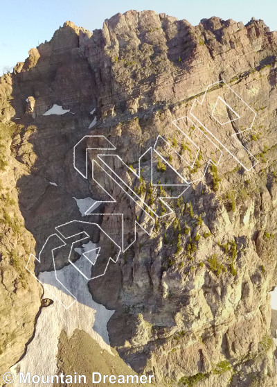 photo of Devils Castle from Little Cottonwood Canyon Rock Climbing