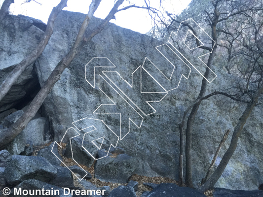 photo of Gate Left Center Face, V1  at The Gate Boulder from Wasatch Bouldering