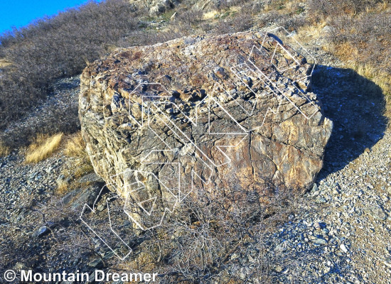 photo of Face, V1  at Dice Cube from Wasatch Bouldering