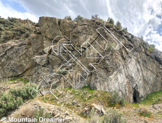 photo of Right of Cave, V2  at South Quarry from Wasatch Bouldering