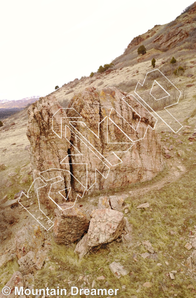 photo of Face 2, V0 ★ at Trespass from Wasatch Bouldering