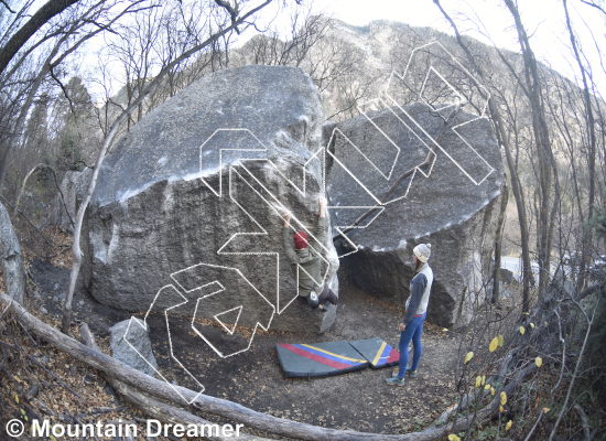 photo of Bald Arete, V4 ★ at Butt Trumphet Boulder from Wasatch Bouldering