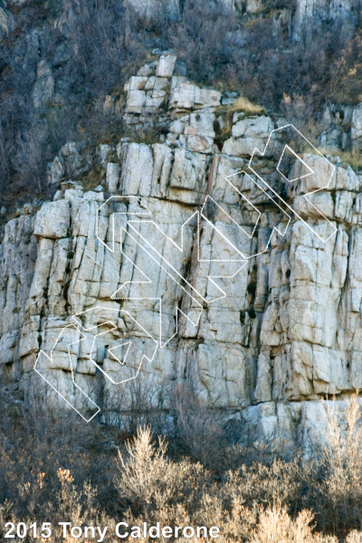 photo of Lying Crack, 5.9+  at Powder Ridge Crag from Ferguson Canyon Rock Climbing