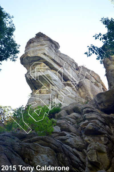 photo of Lipstick on a Pig, 5.11+ ★ at The Watchtower Proper from Ferguson Canyon Rock Climbing