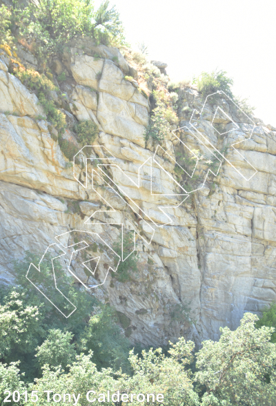 photo of The Cerebral Scrub, 5.10c/d  at Watchtower Upper Tiers from Ferguson Canyon Rock Climbing