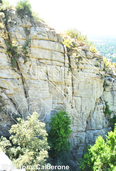 photo of Drunk Punk Oi, 5.11c ★★★★ at Watchtower Upper Tiers from Ferguson Canyon Rock Climbing