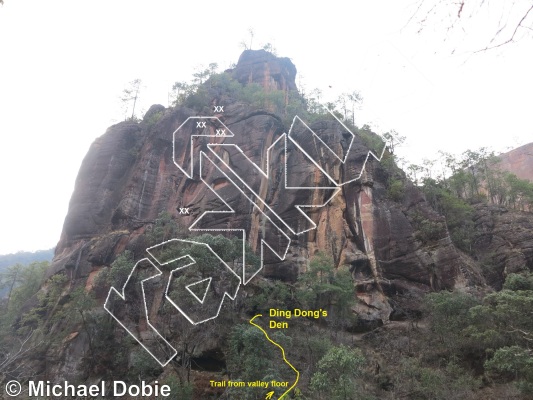 photo of Bull Crag Lower (left side) from China: Liming Rock