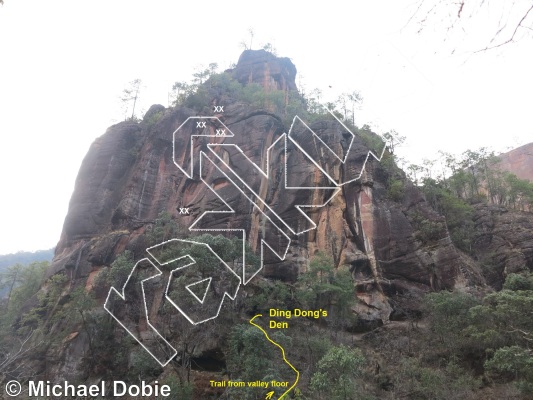 photo of Jerry Goes to Yangshuo (left variation) , 5.11a/b ★★★★★ at Bull Crag Lower (left side) from China: Liming Rock