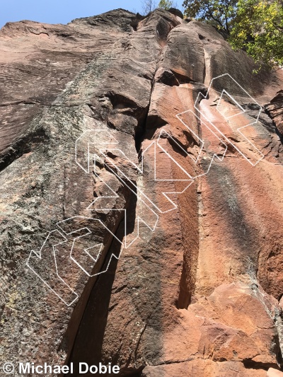 photo of The Gift (Left Variation), 5.11b  at The Guardian from China: Liming Rock