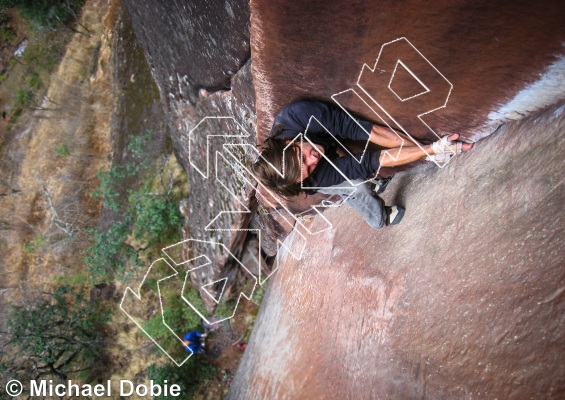 photo of Not too far from the border corner, 5.11a/b ★★★★★ at The Painted Wall (Left Side) from China: Liming Rock