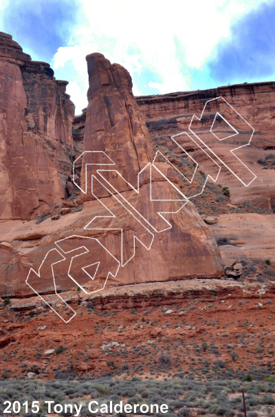 photo of West Face,  ★★★★ at Argon Tower from Moab Rock Climbing