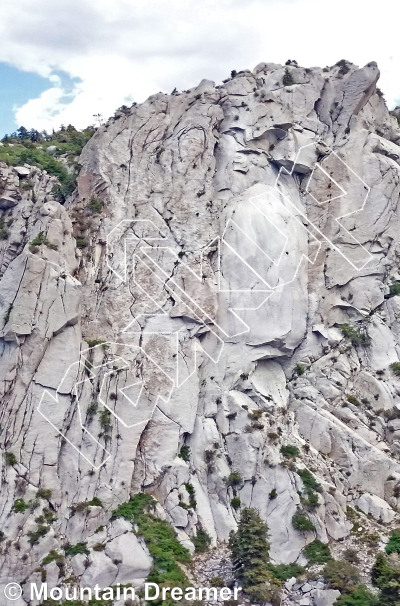 photo of Middle Bell Tower from Wasatch Wilderness Rock Climbing