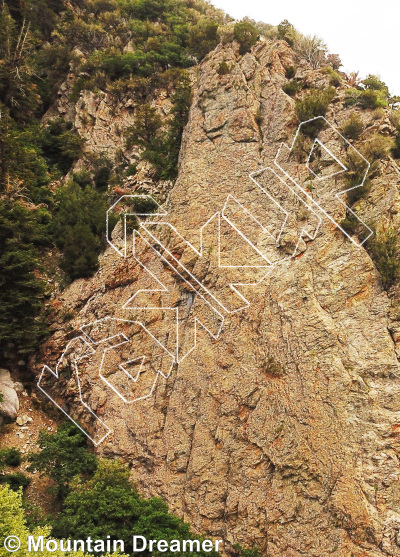 photo of Lisa Falls West Wall from Wasatch Wilderness Rock Climbing