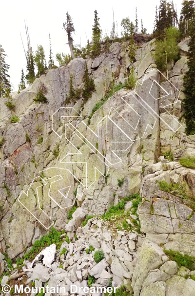 photo of Magic Flakes Wall from Wasatch Wilderness Rock Climbing