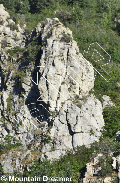 photo of Chiracahua Gumption, 5.10a ★★ at Native American Crag from Wasatch Bench Rock Climbing