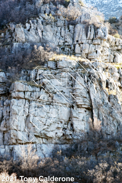 photo of Bat Bastards, 5.9+ ★ at Powder Ridge Crags from Wasatch Bench Rock Climbing