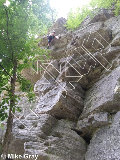 photo of Ezekial's Wheel , 5.10d/11a ★★★★ at Entrance Walls from Smoke Hole: Entrance Walls, Copperhead Cove, and Jake Hill