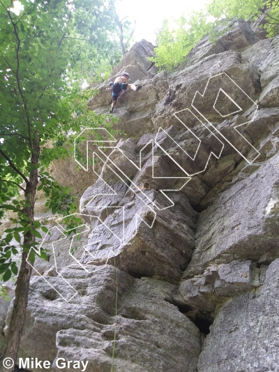 Ezekial's Wheel , 5.10d/11a ★★★★ at Entrance Walls from Smoke Hole: Entrance Walls, Copperhead Cove, and Jake Hill photo of Ezekial's Wheel , 5.10d/11a ★★★★ at Entrance Walls from Smoke Hole: Entrance Walls, Copperhead Cove, and Jake Hill