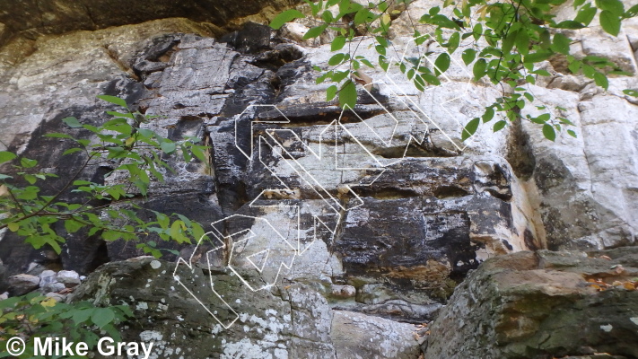 photo of Hunting Unicorns, 5.10b/c ★★★★ at Entrance Walls from Smoke Hole: Entrance Walls, Copperhead Cove, and Jake Hill