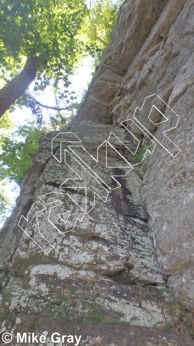 photo of New Kid On The Block, 5.6 ★★ at Entrance Walls from Smoke Hole: Entrance Walls, Copperhead Cove, and Jake Hill
