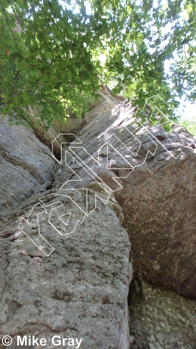 photo of Rain Dancer, 5.8 ★★★★ at Entrance Walls from Smoke Hole: Entrance Walls, Copperhead Cove, and Jake Hill