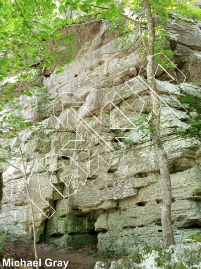 photo of Dumpster Fire, 5.8 ★★★ at Entrance Walls from Smoke Hole: Entrance Walls, Copperhead Cove, and Jake Hill