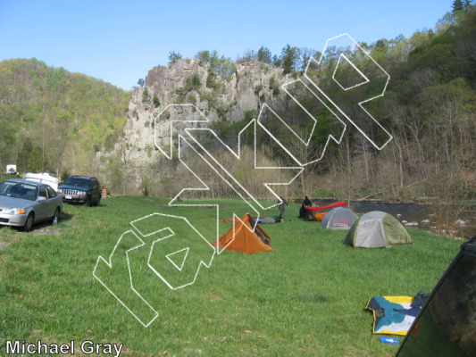 photo of Camping,   at Area Info from Smoke Hole: Entrance Walls, Copperhead Cove, and Jake Hill