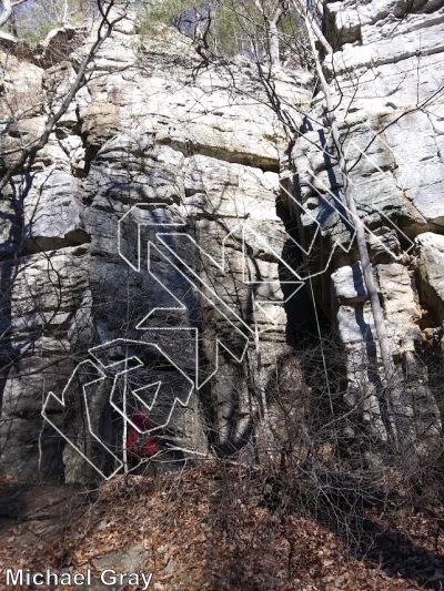 photo of Coattail Jockeys, 5.9 ★★★★ at Running Dihedral from Smoke Hole: Entrance Walls, Copperhead Cove, and Jake Hill