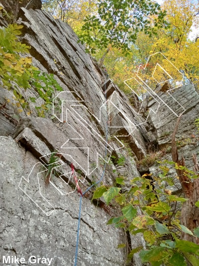 photo of Siren Song, 5.7+ ★★★ at Amidships Wall from Smoke Hole: Entrance Walls, Copperhead Cove, and Jake Hill