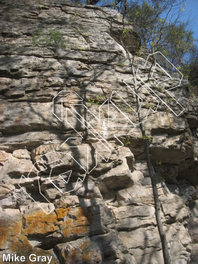 photo of Black Hanger, 5.10c ★★★★ at The Ninja Walls from Smoke Hole: Long Branch and Guide Walls
