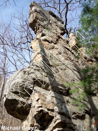 photo of The Paw Paw Pinnacle , AKA Banana Eating Horse Wrestlers for 1000, Alex, 5.9 ★★★★ at The Paw Paw Pinnacle from Smoke Hole: Long Branch and Guide Walls
