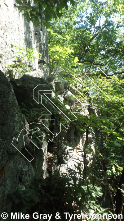photo of Carpe Diem, 5.10b/c ★★★★★ at The Ninja Walls from Smoke Hole: Long Branch and Guide Walls