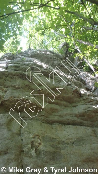 photo of Cu Rodeo, 5.11d/12a ★★ at The Ninja Walls from Smoke Hole: Long Branch and Guide Walls