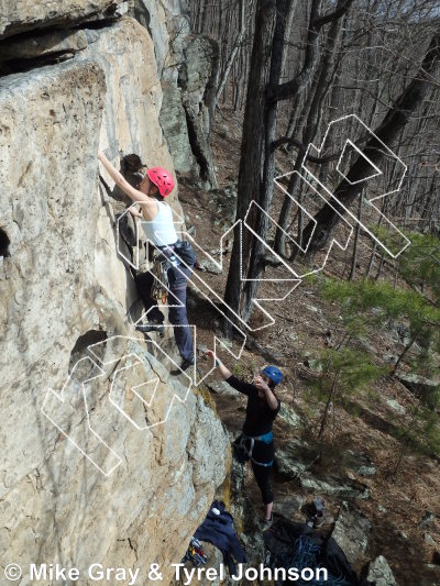 photo of 5.8+ Arete, 5.8+ ★★★★ at The Sunshine Wall from Smoke Hole: Long Branch and Guide Walls