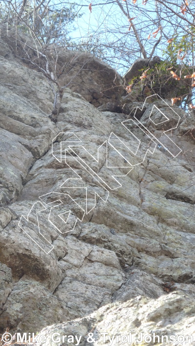 photo of MPP, 5.7+ ★★ at The Ninja Walls from Smoke Hole: Long Branch and Guide Walls
