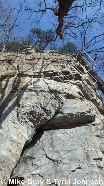 photo of Pleasures of the Flesh, 5.12a ★★★ at Shattered Illusions Wall from Smoke Hole: Long Branch and Guide Walls