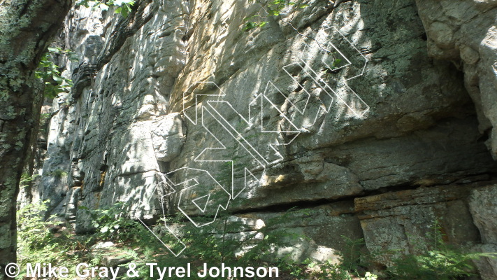 photo of The Grind, 5.9 ★★★★ at The Sunshine Wall from Smoke Hole: Long Branch and Guide Walls