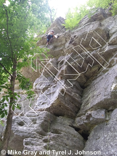 photo of Ezekial's Wheel , 5.10d/11a ★★★★ at Entrance Walls from Smoke Hole: Reed's Creek