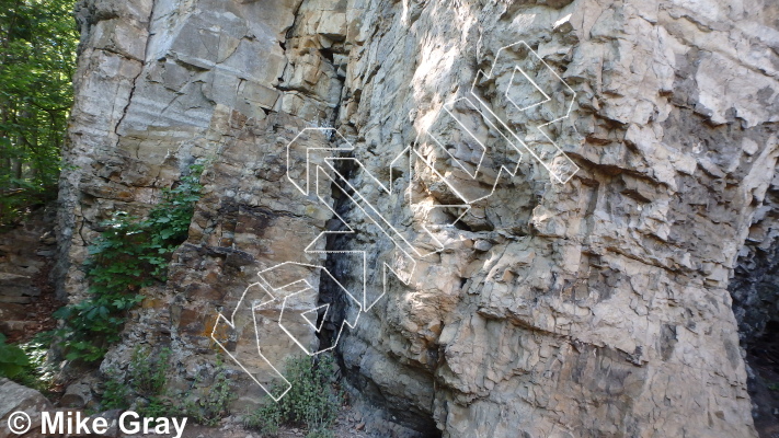 photo of Angelfire, 5.10a/b ★★★★ at Dangerous Freedoms from Smoke Hole: Reed's Creek