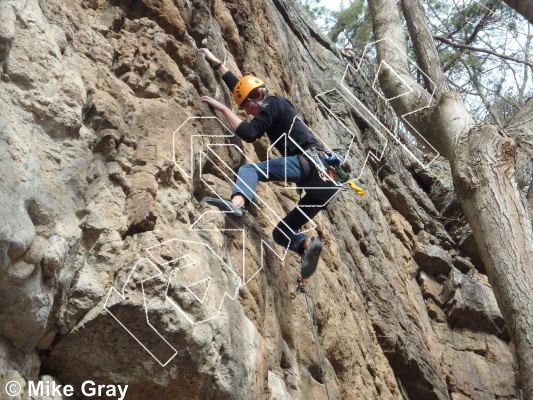 photo of Golden Horseshoe, 5.10a/b ★★★ at The Reach from Smoke Hole: Reed's Creek