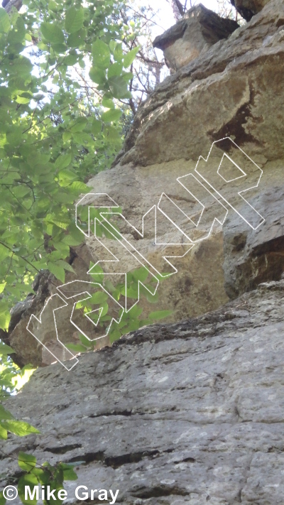 photo of Dirty Gypsy Boy, 5.10b/c  at Gypsies Wall from Smoke Hole: Reed's Creek